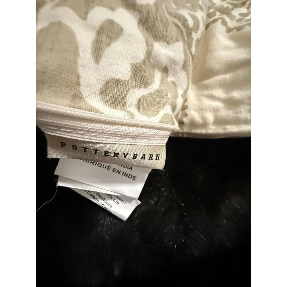 Pottery Barn pillow sham cover euro tan floral 24x24